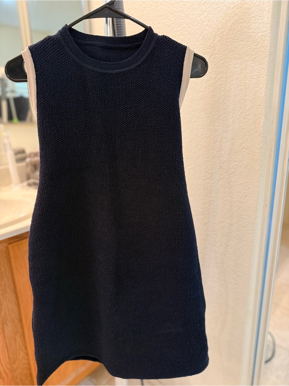 Jacquemus Navy Mini Dress with Cream Shoulder Trim